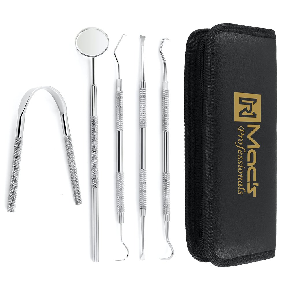 MACS Dentist Prepared Tools KIT-Dental Pick Dental Floss Threaders Toothpicks Dental Hygiene Kit Set Dental Instruments High Grade Stainless Steel Tarter Scraper,Tarter Remover by Macs