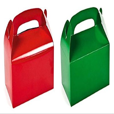 2 DOZEN (24) CHRISTMAS TREAT BOXES 12 RED 12 GREEN BY DISCOUNT PARTY AND NOVELTY TM
