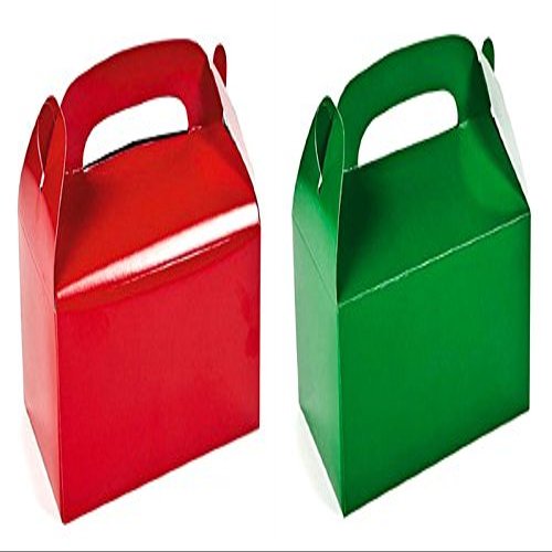 2 DOZEN (24) CHRISTMAS TREAT BOXES 12 RED 12 GREEN BY DISCOUNT PARTY AND NOVELTY TM