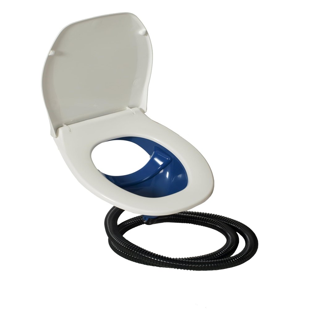 Separett Privy Urine-Separating Toilet Seat Kit | Blue Bowl | Hinged Lid | Non-Electric | For DIY Compost Toilet Builds in Cabins, Sheds & Off-Grid Settings