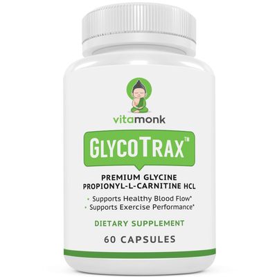 VitaMonk GlycoTrax - High Absorption GPLC Supplement - No Artificial Fillers - GPLC Glycine Propionyl-L-Carnitine Capsules Supplements to Support Healthy Blood Flow - 60 Capsules