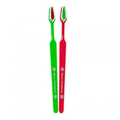Tess Oral Health Bulk Holiday Toothbrushes Child - Festive Seasonal Design with 'Happy Holidays' - 72 Individually Wrapped Toothbrushes for a Joyful and Healthy Smile (Merry Xmas Child)