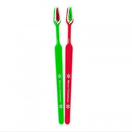 Tess Oral Health Bulk Holiday Toothbrushes Child - Festive Seasonal Design with 'Happy Holidays' - 72 Individually Wrapped Toothbrushes for a Joyful and Healthy Smile (Merry Xmas Child)