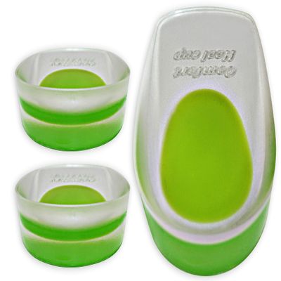 2 Pack - KidSole Shock Absorbing Lightweight Gel Heel Cups For Kid's With Sensitive Heels, Heel Spurs, Plantar Fasciitis, or Ankle Pain (Green Kids Size 2-6)