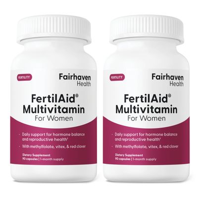 Fairhaven Health FertilAid for Women | Prenatal Vitamin Fertility Supplements for Women | Conception for Her with Vitex and Folate | Support Cycle Regularity and Ovulation* | 180 Capsules