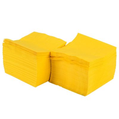Perfectware 2 Ply Yellow-200 Yellow Beverage Napkin Package of 200ct- 2-Ply, 2.5" Height, 5" width, 10" Length (Pack of 200)