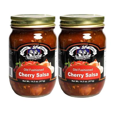 Amish Wedding Kettle Cooked Salsa, Thick and Chunky Pack of 2 14.5 ounce Jars, Cherry