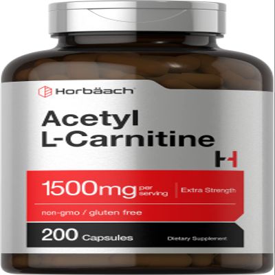 Horbach Acetyl L-Carnitine 1500mg | 200 Capsules | Extra Strength Supplement | Non-GMO & Gluten Free