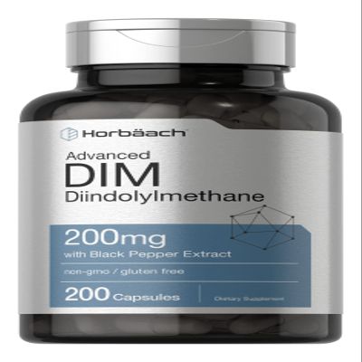 Horbach DIM Supplement 200mg | 200 Capsules | with Black Pepper Extract | Advanced Diindolylmethane for Women and Men | Non-GMO, Gluten Free