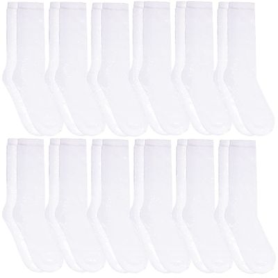 12 Pairs Womens White Diabetic Socks for Neuropathy, Edema, Circulation, Comfort, by excell 9-11