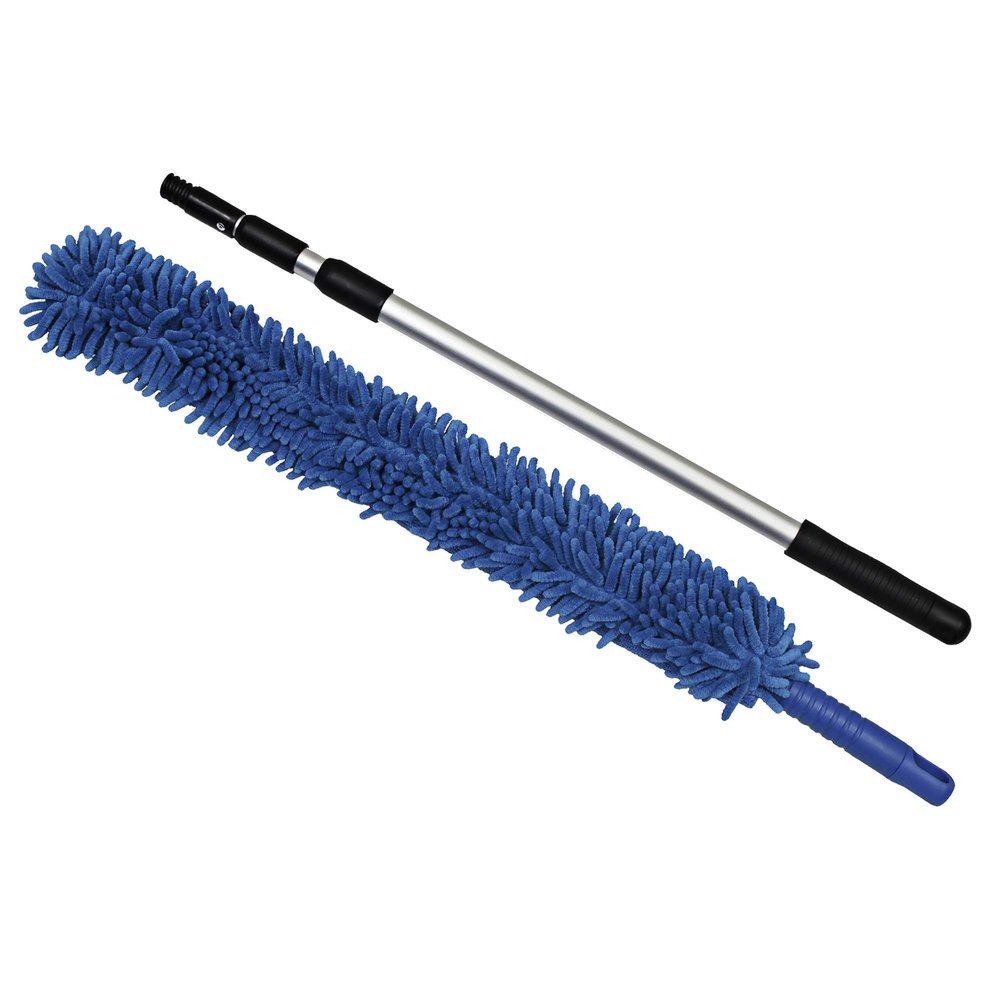 CleanAide Handheld Reusable Microfiber Flex Duster with Adjustable Telescopic Reach Pole  Bendable, Lightweight, Dust Cleaner for Blinds, Shutters, Radiators, Electronics, Glass, Hard-to-Reach Areas