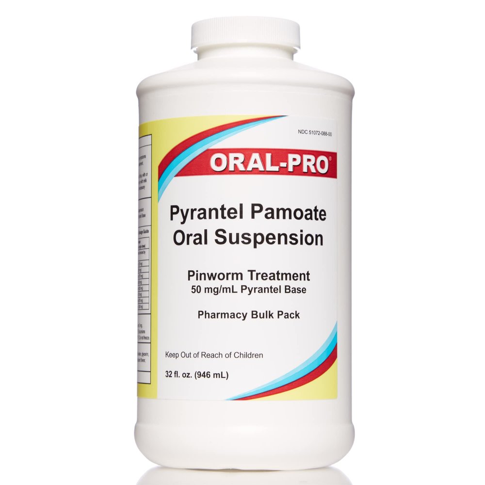Oral-Pro, Pyrantel Pamoate Oral Suspension 50mg/mL, Pinworm Treatment for Adults and Children 32 Ounce