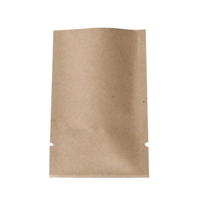 100PCS Brown Kraft Silver Lining Open Top Bags w/Tear Notches 14x20cm (5.5x7.8")