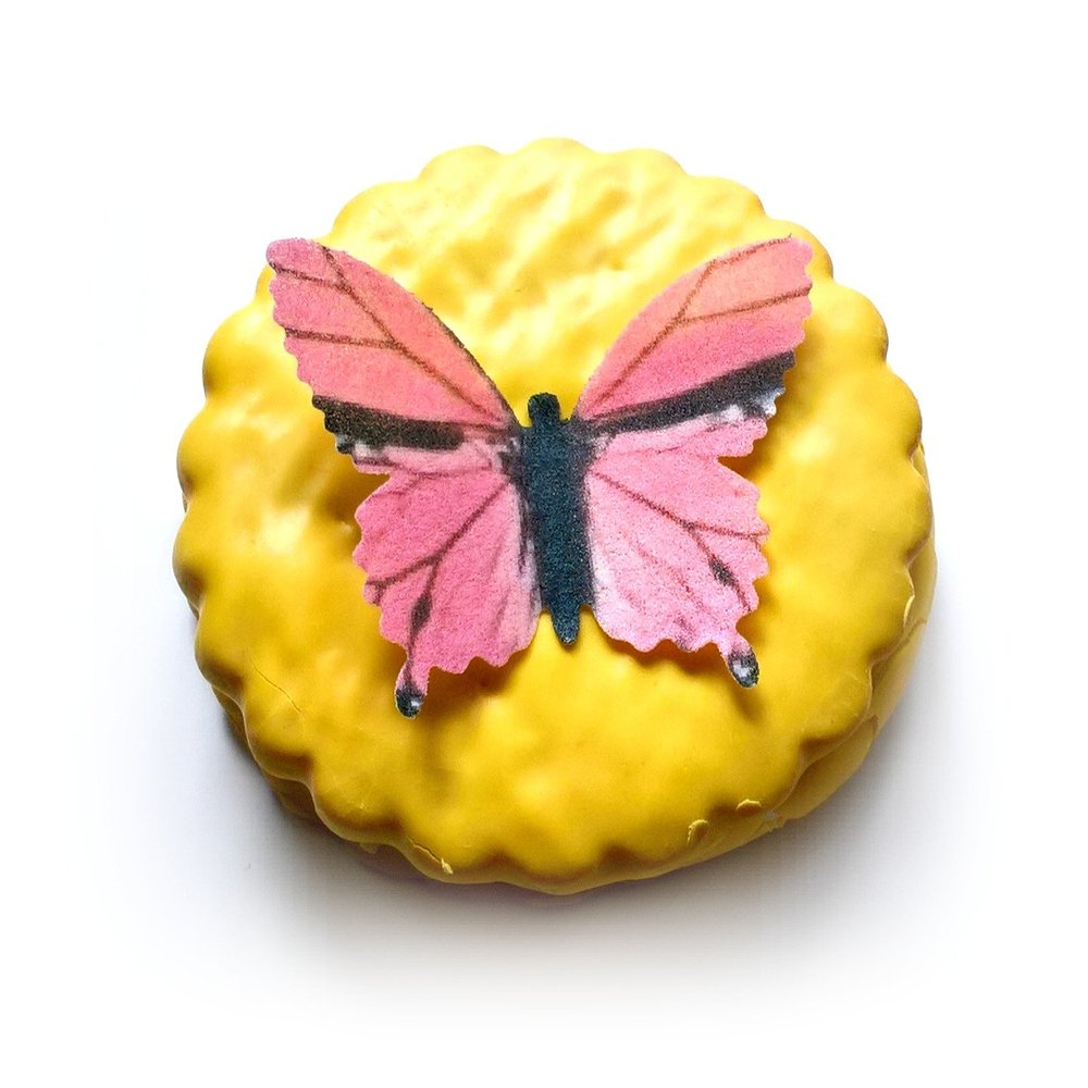 15 Pink Monarch Edible Wafer Paper Butterflies  Medium 2" Cake Cupcake Toppers Decoration