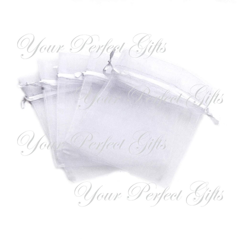 100 pcs 4x6" (10x15cm) Organza Bags Wedding Favor Bags Party Gift Bags Candy Bag Jewelry Pouch Drawstring Bag FB999 (White - FB003)