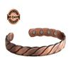 Reevaria - Pure Copper Twisted Magnetic Cuff Bracelet for Men Women, with 8 Magnets 3500 Gauss view 2