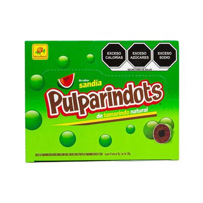 de la Rosa Pulparindots Hot Mango Flavor, 12 Packets, 10 Pcs EA. Authentic Mexican Candy