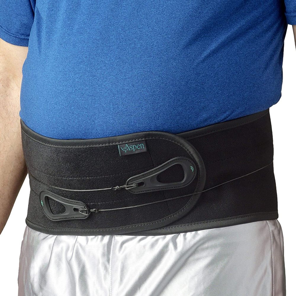 ASPEN Lumbar Support Back Brace, Patented Pulley System with Targeted Compression, Pain Relief for Men & Women, XX-Large 43"-52"