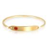 Bling Jewelry Identification Medical ID Bracelet Blank Sleek Bangle For Women Gold 2 Tone Stainless Steel 7 Inch view 1