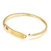 Bling Jewelry Identification Medical ID Bracelet Blank Sleek Bangle For Women Gold 2 Tone Stainless Steel 7 Inch view 3