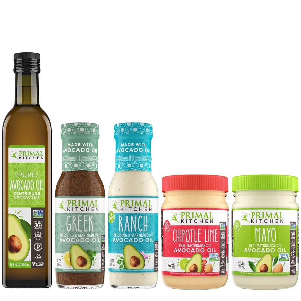 Primal Kitchen Starter Kit, Extra Virgin Avocado Oil | Mayo & Salad Dressings | Whole30 Approved | Paleo Friendly | Keto Certified | 5 Count