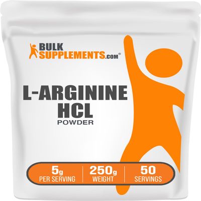 BulkSupplements.com L-Arginine HCl Powder - Nitric Oxide Supplement, Arginine Powder - Unflavored & Gluten Free, 5g per Serving, 250g (8.8 oz) (Pack of 1)