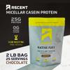 Ascent Casein Protein Powder - 25g Micellar Casein Powder with Zero Artificial Flavors & Sweeteners, Gluten-Free, No Added Sugar, 4.9g BCAA, 2.2g Leucine - Chocolate, 2 Pounds view 4
