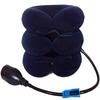 Bargain Crusader Upgraded Version Premium Flannel Inflatable Cervical Neck Traction Air Inflatable Pillow Neck Head Stretcher Pain Relief Collar (for Adults, Dark Blue) view 1