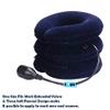 Bargain Crusader Upgraded Version Premium Flannel Inflatable Cervical Neck Traction Air Inflatable Pillow Neck Head Stretcher Pain Relief Collar (for Adults, Dark Blue) view 3