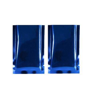 200PCS Glossy Electric Blue Metallic Mylar Foil Open Top Bags Food Safe Food Snack Storage Bags 10x15cm (3.9x5.9")