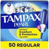 Tampax Pearl Tampons for Women, with LeakGuard Braid, Regular Absorbency, Unscented, 50 Count view 1