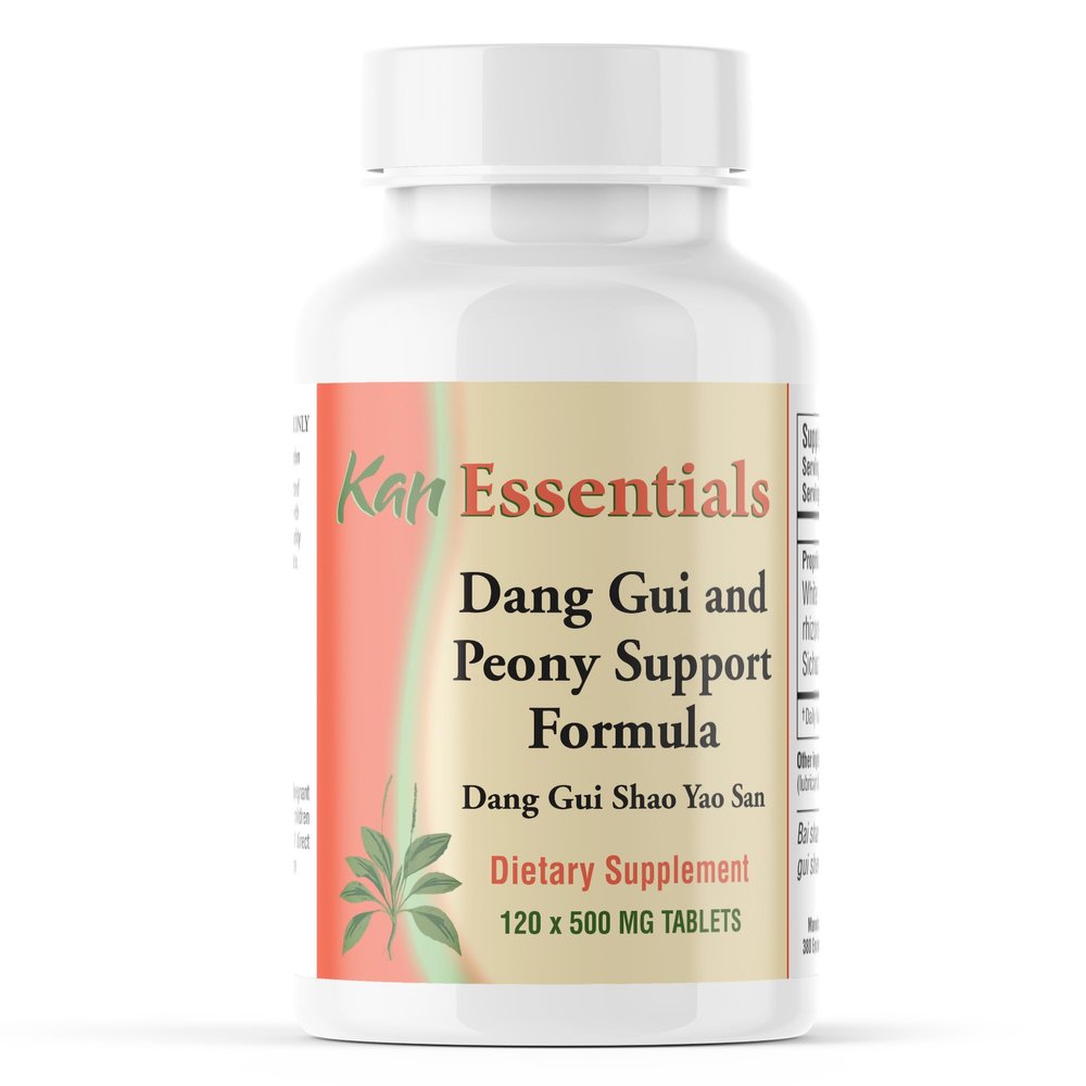 Kan Herb Essentials Dang Gui and Peony Support Traditional Chinese Herbal Blend for Dogs and Cats to Support Skin Health, Digestion, Mood, and Fluid Balance, Herbal Supplement for Pets, 120 Tablets