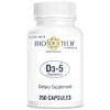 Bio-Tech Pharmacal D3-5 (5000 IU), 250 Capsules  All-Natural Supplement  Supports Bone & Immune Health  No Dairy, Fish, Gluten, Peanut, Shellfish, & Soy  No Artificial Colors view 1
