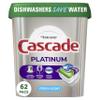 Cascade Platinum Dishwasher Pods, Dishwasher Detergent, Actionpacs, Fresh, 62 Count view 1