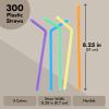 Juvale Flexible Plastic Straws - 8.25 in, 5 Colors, Pack of 300 - Disposable & Bendable Smoothie Straws for Cocktails & Iced Drinks view 3