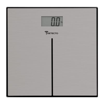 Detecto D133 Deluxe Modern Stainless Steel Body Weight Bathroom Scale, Digital LCD Display, 400lb Capacity