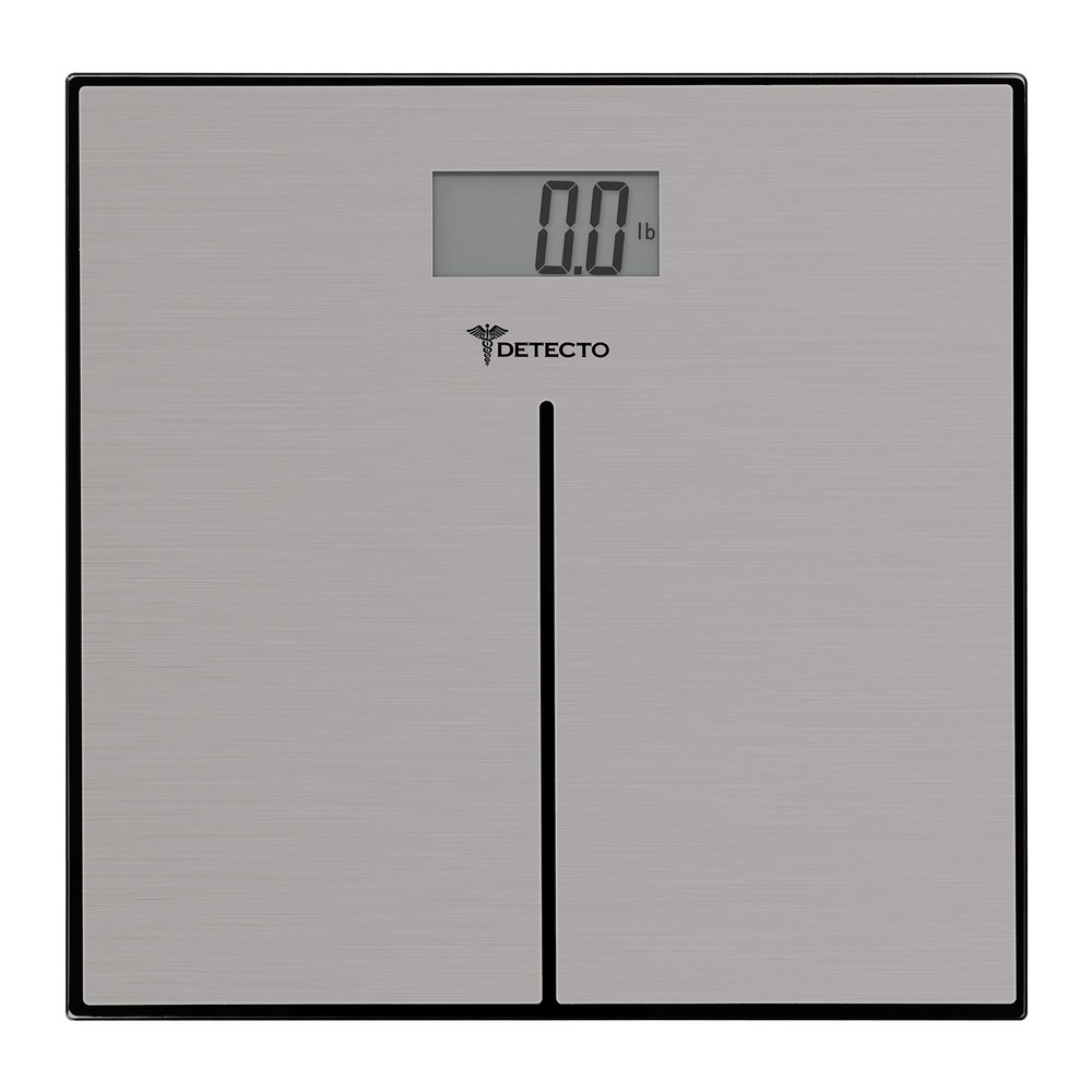 Detecto D133 Deluxe Modern Stainless Steel Body Weight Bathroom Scale, Digital LCD Display, 400lb Capacity