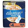 Always Maxi Overnight Pads with Wings, Size 4, Overnight, Unscented, 144 CT view 1