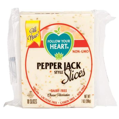 Follow Your Heart Dairy Free Pepper Jack Style Cheese Slices, 7 Ounce (Pack of 12)
