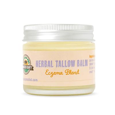 Buffalo Gal Grassfed Beauty - Herbal Tallow and Honey Balm for Eczema, Dry Rendered, Therapeutic Grade, Lab Tested Tallow, 100% Grassfed, Superior Tallow Moisturizer for Face and Body, Organic, 2 oz