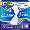 Always Infinity Feminine Pads for Women, Flexfoam Pads with Wings, Size 5, Extra Heavy Overnight Absorbency, Unscented, 66 Count (3 Packs of 22) view 1