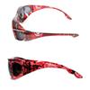 2 Pair Large Polarized Rhinestone Fit Over Reading Glasses Sunglasses Anti Glare Oval Rectangular (Light Red/Deep Red) view 2