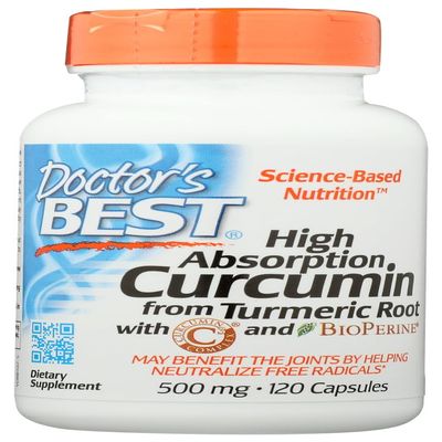 Doctor's Best Curcumin C3 Complex with BioPerine Capsules, 500 mg, 120 Count