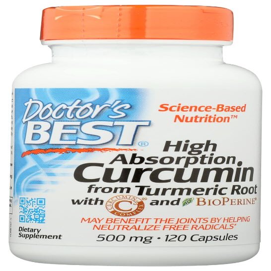 Doctor's Best Curcumin C3 Complex with BioPerine Capsules, 500 mg, 120 Count