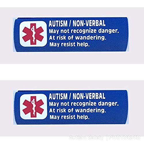 2 Pack Non-Verbal Autism Car Seat Harness Medical Alert Seat Belt Covers (Royal Blue)