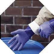 SHOWA Best(R) Glove Size 10 Blue NSK-24 14" Cotton Interlock Lined Supported Nitrile Gloves With Rough Finish And Gauntlet Cuff