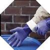 SHOWA Best(R) Glove Size 10 Blue NSK-24 14" Cotton Interlock Lined Supported Nitrile Gloves With Rough Finish And Gauntlet Cuff view 1