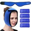 Face Ice Pack Wrap for TMJ, Wisdom Teeth, WORLD-BIO Jaw Wrap with 4 Reusable Hot Cold Therapy Gel Packs for Head, Chin, Oral and Facial Surgery, Pain Relief for Swelling, Injuries, Dental Implants view 1