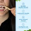 The Humble Co Dental Floss Picks for Teeth, 200 Count (Mint) - Double Thread Tooth Picks Flossers for Adults Gum Health - Toothpick Floss for Interdental Oral Care & Hygiene view 3
