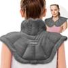 Microwavable Heated Neck Wrap Warmer and Shoulder Weighted Heating Pad Microwave for Hot and Cold Compress view 1